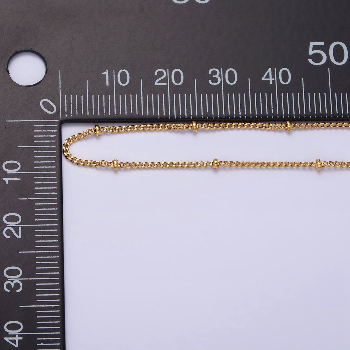 24K Gold Filled Curb Chain With Gold Beads For Wholesale Necklace Dainty Satellite Chain Jewelry Making Supplies | WA-1845 WA-1846 Clearance Pricing - DLUXCA