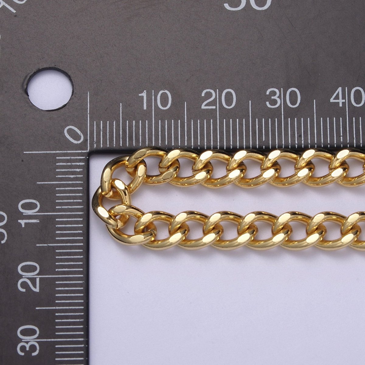 24K Gold Filled Curb Unfinished Chain, 6mm Figaro Curb Chain For Necklace Making, Jewelry Supply Component | ROLL-651 Clearance Pricing - DLUXCA