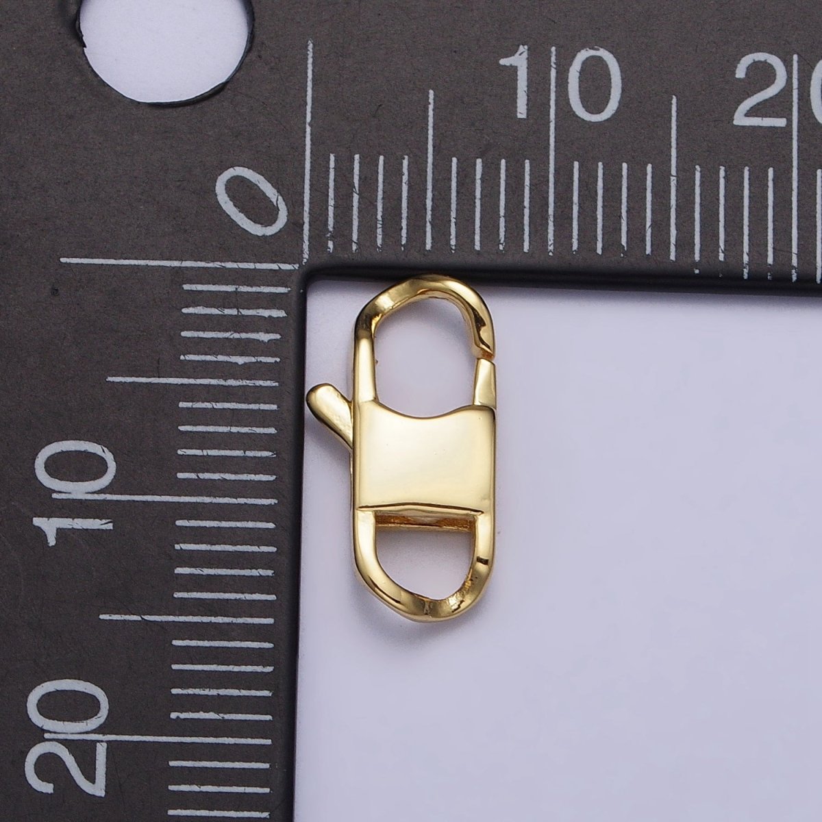 24K Gold Filled Curved Lobster Clasps Hammered Geometric Rectangular Closure Supply in Gold & Silver | Z-119 Z-120 - DLUXCA