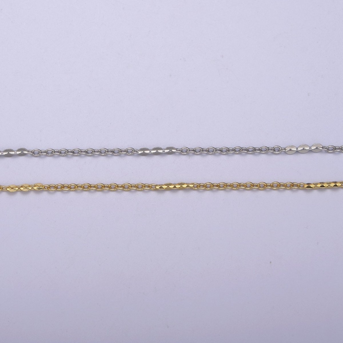 24K Gold Filled Dainty 1.5mm Width Link Chain, Unique Rolo Unfinished Chain in Gold & Silver Color, Chain For Jewelry Making | ROLL-692, ROLL-693 Clearance Pricing - DLUXCA
