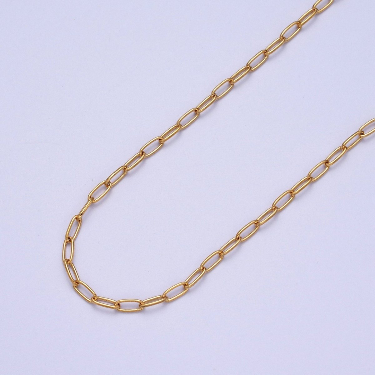 24K Gold Filled Dainty 2.6mm Cable Bulk Unfinished Chain in Gold & Silver | ROLL-982, ROLL-983 Clearance Pricing - DLUXCA