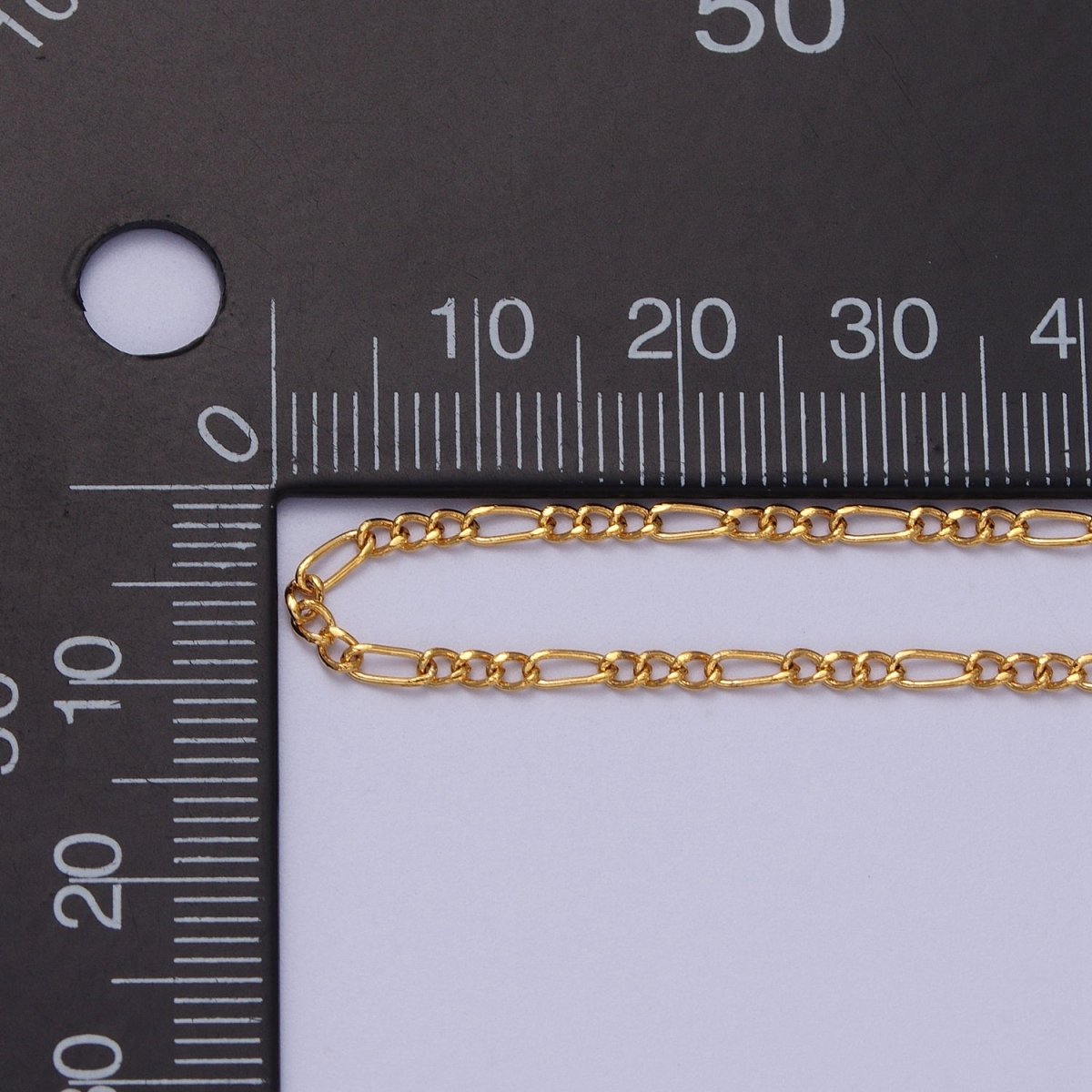 24K Gold Filled Dainty 2mm Figaro Chain Bulk Gold, Silver Unfinished Chain | ROLL-980, ROLL-981 Clearance Pricing - DLUXCA
