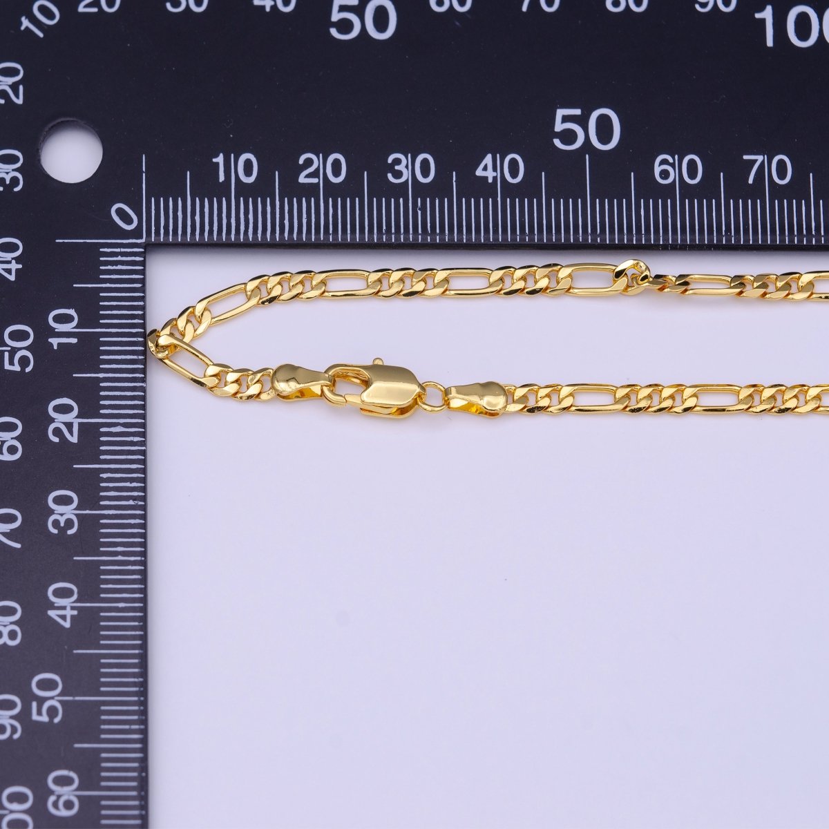 24K Gold Filled Dainty 3.3mm Figaro Chain 18 Inch Choker Necklace | WA-1466 Clearance Pricing - DLUXCA