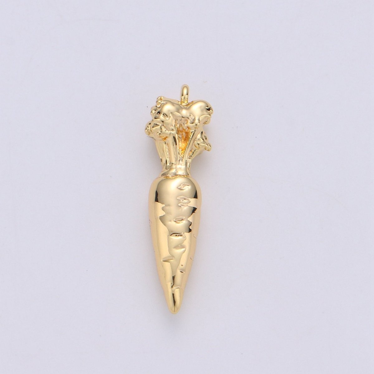 24K Gold Filled Dainty Cute Carrot Charm Vegetarian Vegetable Lover for Necklace or Bracelet K-349 - DLUXCA