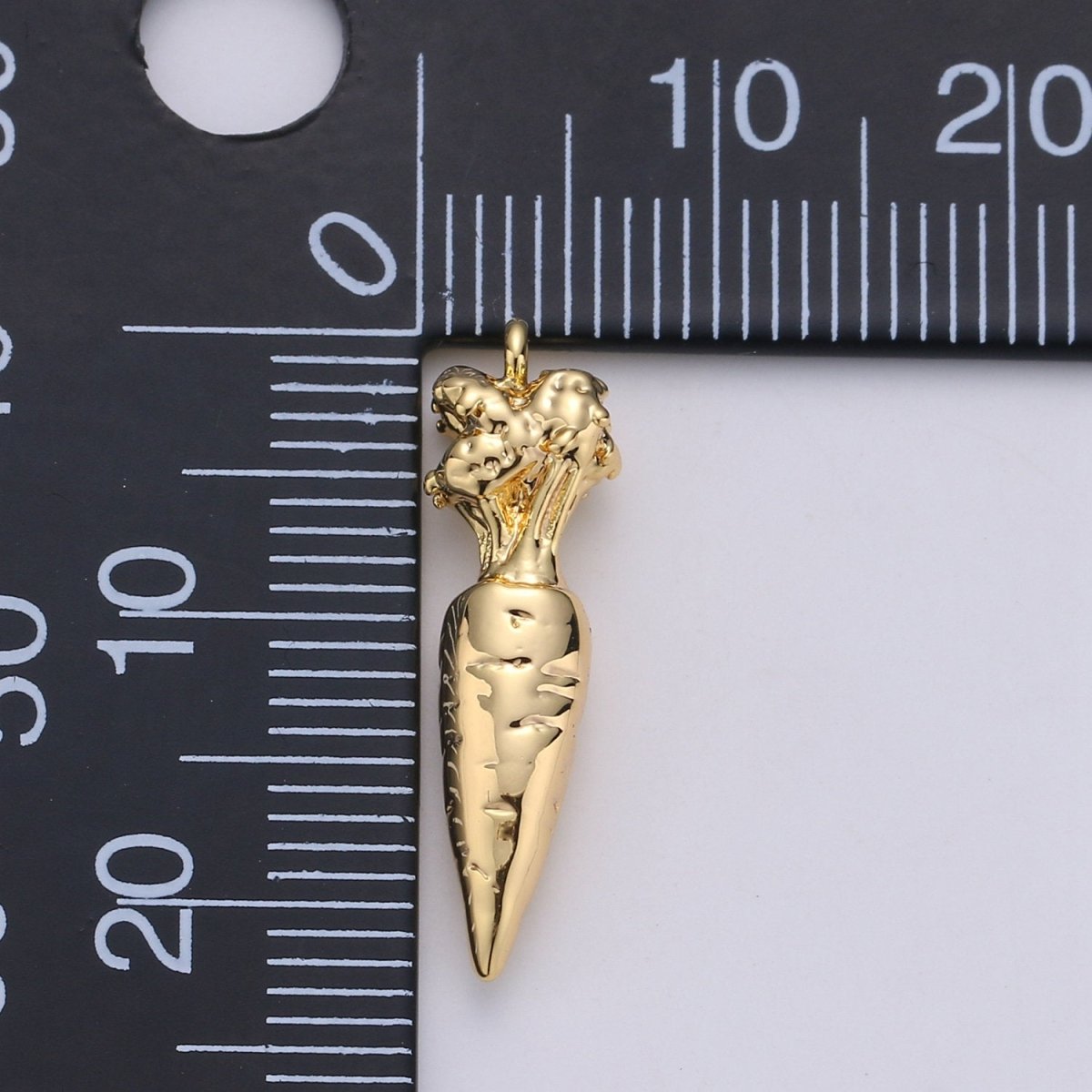 24K Gold Filled Dainty Cute Carrot Charm Vegetarian Vegetable Lover for Necklace or Bracelet K-349 - DLUXCA