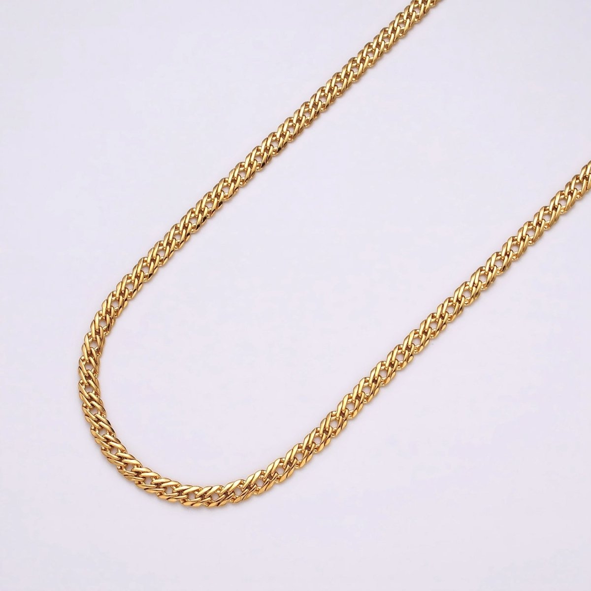 24k Gold Filled Dainty Double Curb Chain Link Unfinished chain by Yard Wholesale Bulk Chain | ROLL-1339 Clearance Pricing - DLUXCA