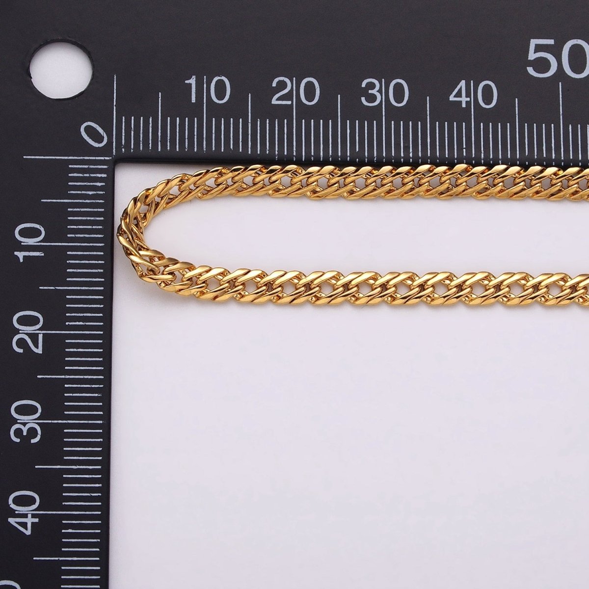 24k Gold Filled Dainty Double Curb Chain Link Unfinished chain by Yard Wholesale Bulk Chain | ROLL-1339 Clearance Pricing - DLUXCA