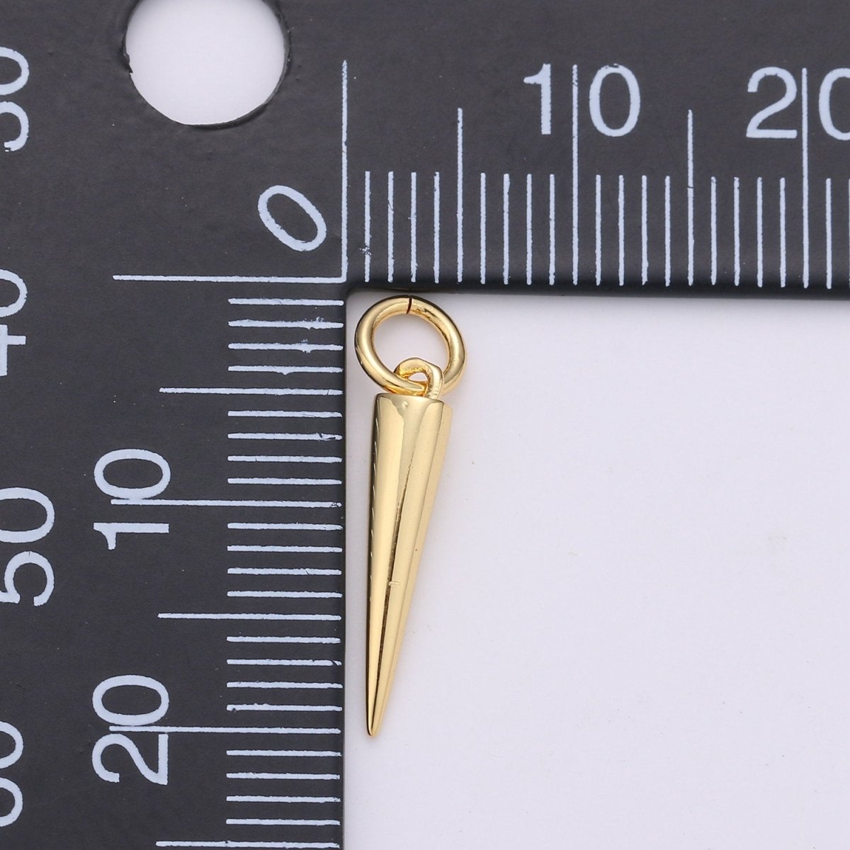 24k Gold Filled Dainty Gold Spike Charms Drop Pendulum Pendant Stud Charm Minimalist Jewelry Supply Findings for Necklace Earring Components E-254 E-255 - DLUXCA