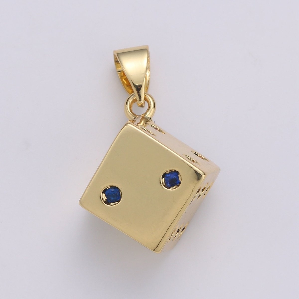 24K Gold Filled Dice, Dainty Dice, Gold Lucky Dice Charm Necklace Jewelry Craft Supply For Necklace Earring Bracelet Component | J249 - DLUXCA
