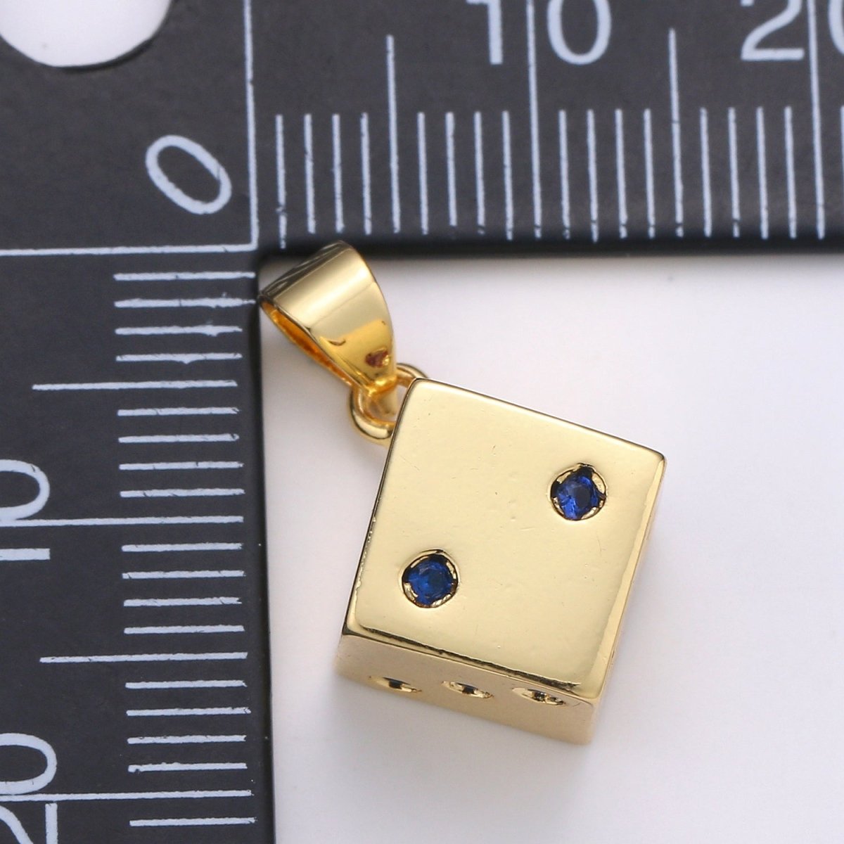 24K Gold Filled Dice, Dainty Dice, Gold Lucky Dice Charm Necklace Jewelry Craft Supply For Necklace Earring Bracelet Component | J249 - DLUXCA
