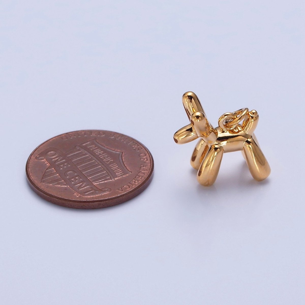 24K Gold Filled Dog Balloon Animal Charm, Dainty Birthday Charm For DIY Jewelry Making | W-148 - DLUXCA