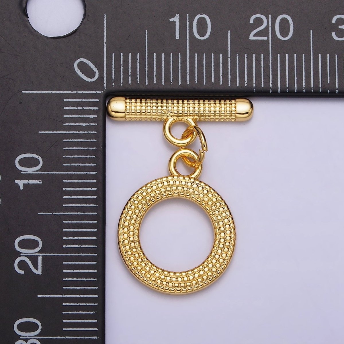 24K Gold Filled Dotted OT Toggle Clasps Closure Jewelry Supply in Gold & Silver | Z-437 Z-438 - DLUXCA