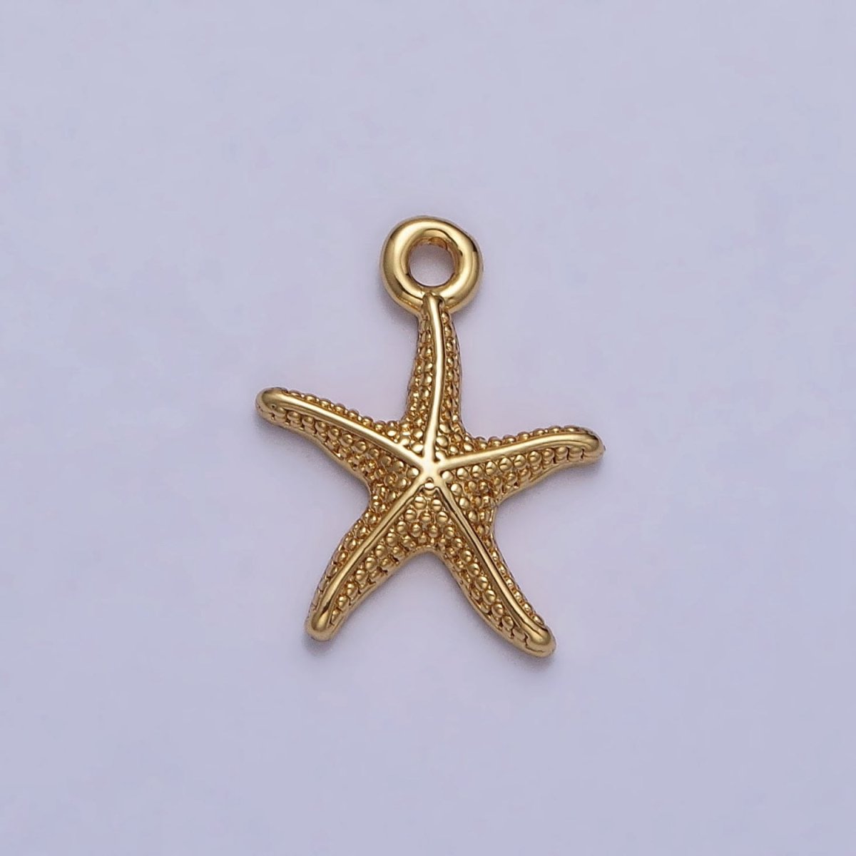 24K Gold Filled Dotted Starfish Sea Ocean Creature Charm in Gold & Silver | AC337 AC338 - DLUXCA