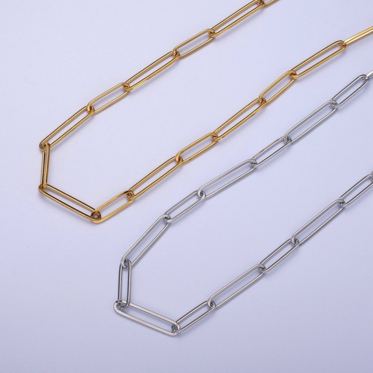 24K Gold Filled Double 15mm & 20mm Paperclip Link Gold, Silver Unfinished Chain | ROLL-921 ROLL-922 Clearance Pricing - DLUXCA