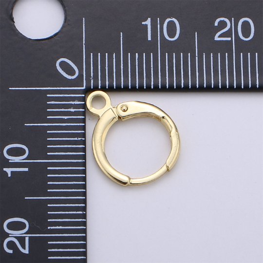 24k Gold Filled Earring Simple Round One Touch Earring jewelry Making, Earring supplies to put a charm dangle component, K-008 - DLUXCA