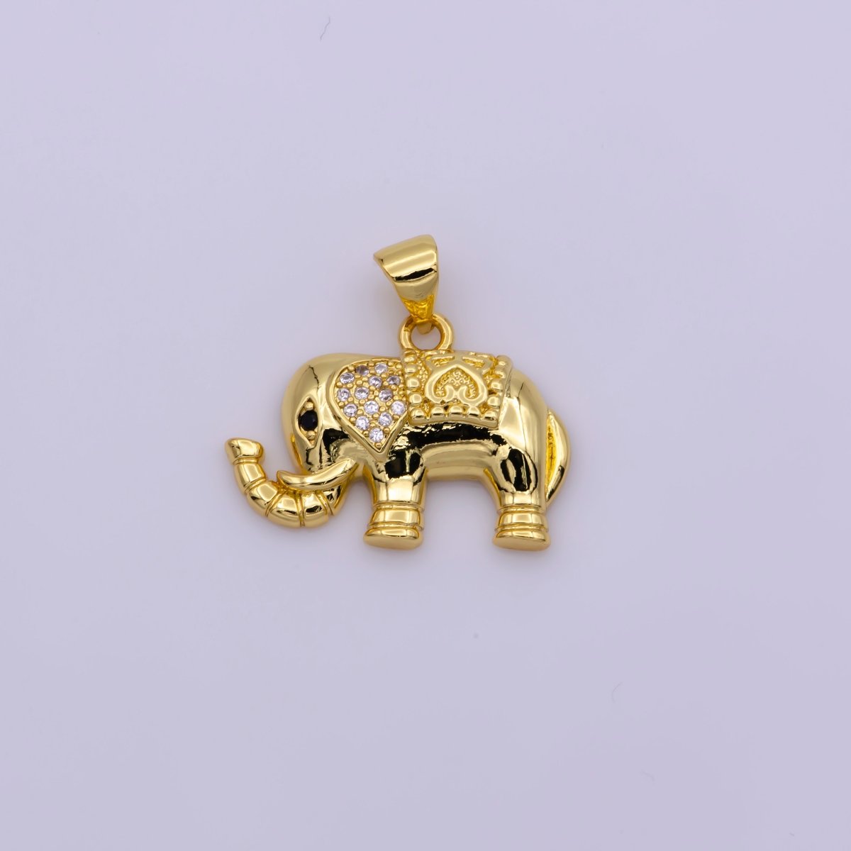 24k Gold Filled Elephant Pendant Charm, Wild Animal Charm Safari Pendant N-1344 - DLUXCA