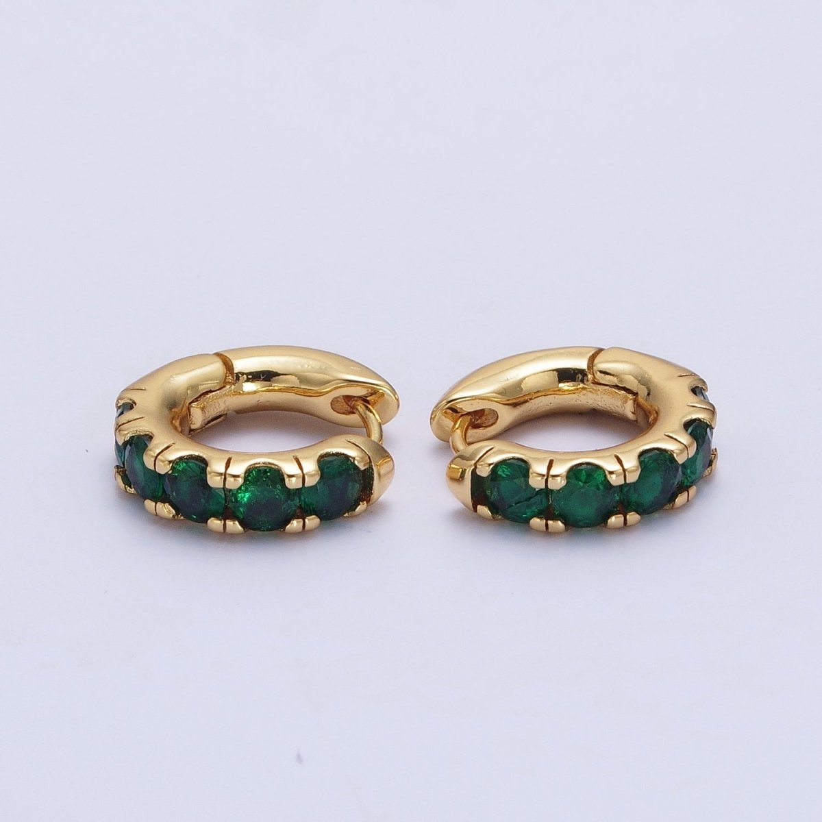 24K Gold Filled Emerald Green Micro Pave Cubic Zirconia 16.5mmx17mm ...