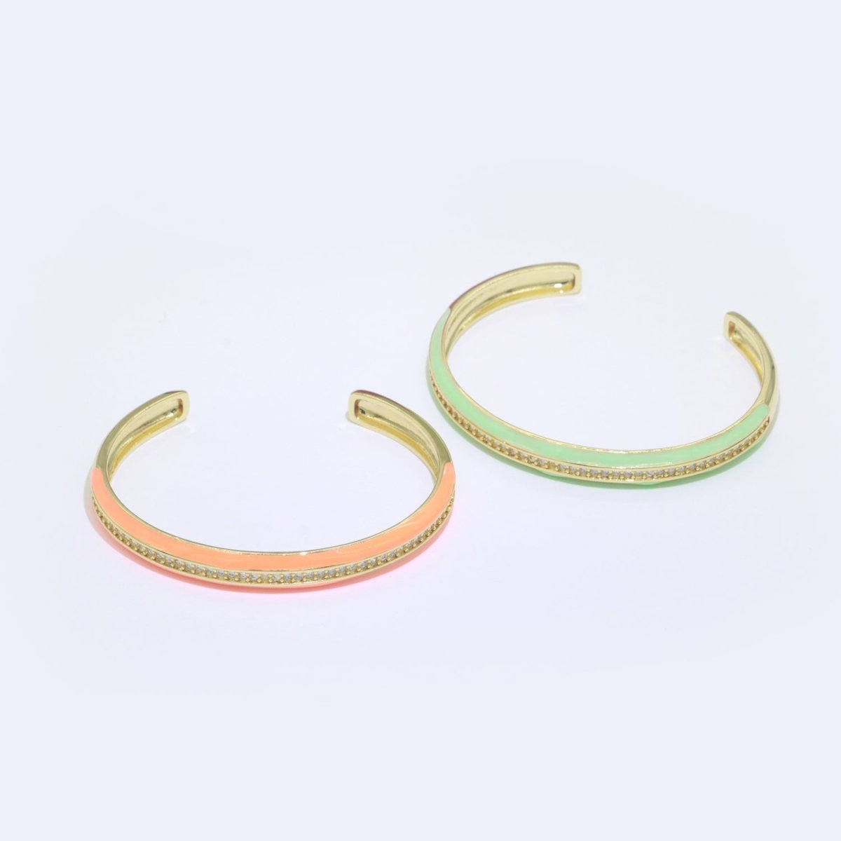 24K Gold Filled Enamel Cuff Bracelet Wholesale Fashion Jewelry | WA-073 to WA-082 Clearance Pricing - DLUXCA