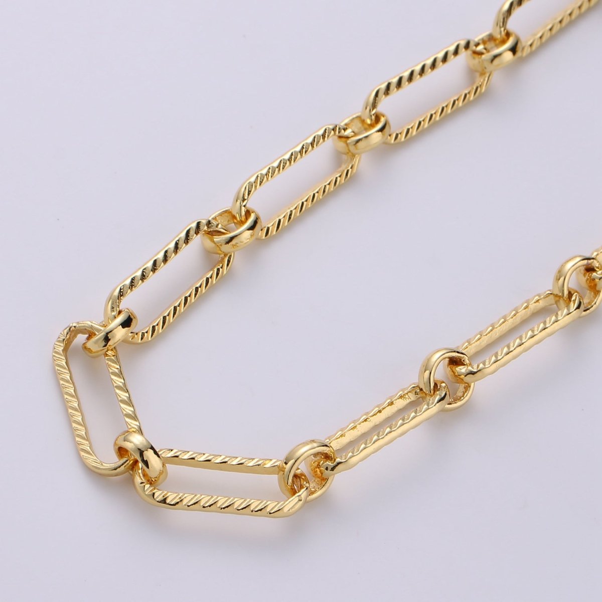 24K Gold Filled Figaro Chain by Yard, Long and short Fancy Chain, Wholesale bulk Roll Chain Jewelry Making 11x8mm | ROLL-234 Clearance Pricing - DLUXCA