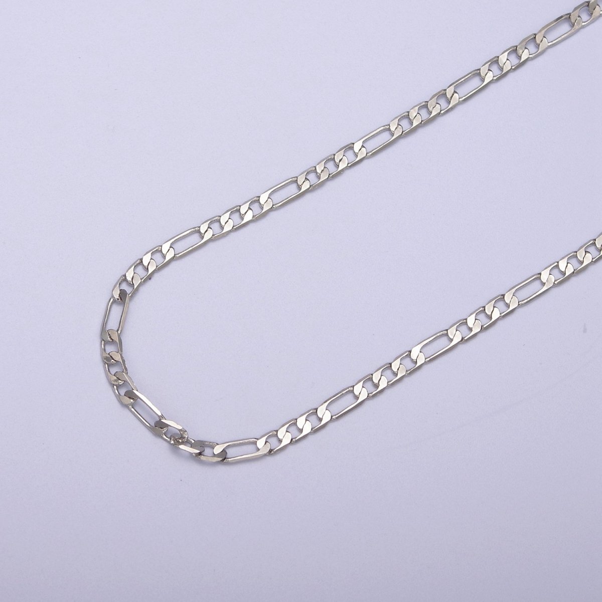 24K Gold Filled Figaro Chain, Dainty 2.5mm Flat Figaro Unfinished Chain For Jewelry Making | ROLL-674, ROLL-675 Clearance Pricing - DLUXCA
