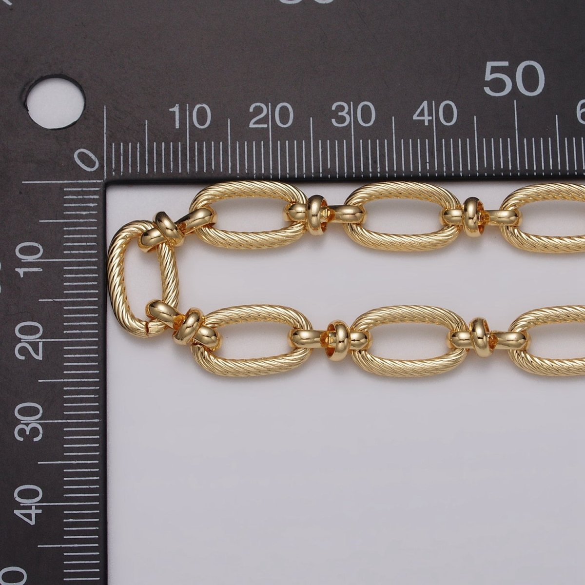 24k Gold Filled Figaro Long and Short Fancy Unfinished Chain in Gold & Silver | ROLL-1139 ROLL-1140 Clearance Pricing - DLUXCA