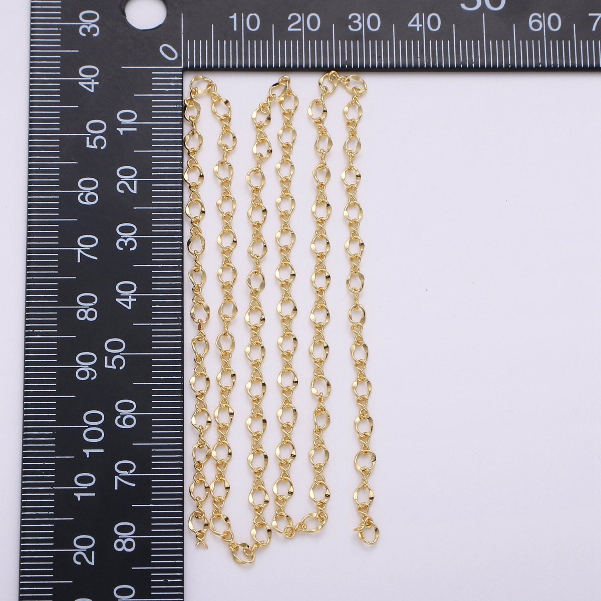 24K Gold Filled Figure Eight Chain, 3mm Width Dainty Chain Thin Chain, Unfinished Chain by Yard, infinity Chain | ROLL-137 Clearance Pricing - DLUXCA