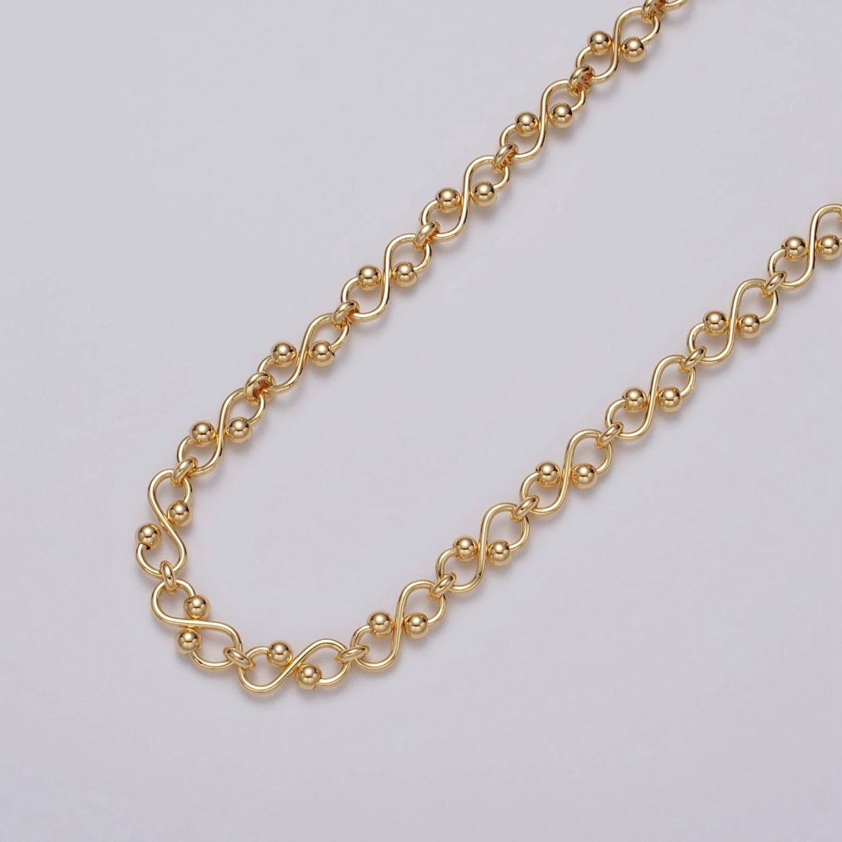 24K Gold Filled Figure Eight Chain by Yard Unfinished Chain For Necklace Bracelet Jewelry Making | ROLL-1132 Clearance Pricing - DLUXCA