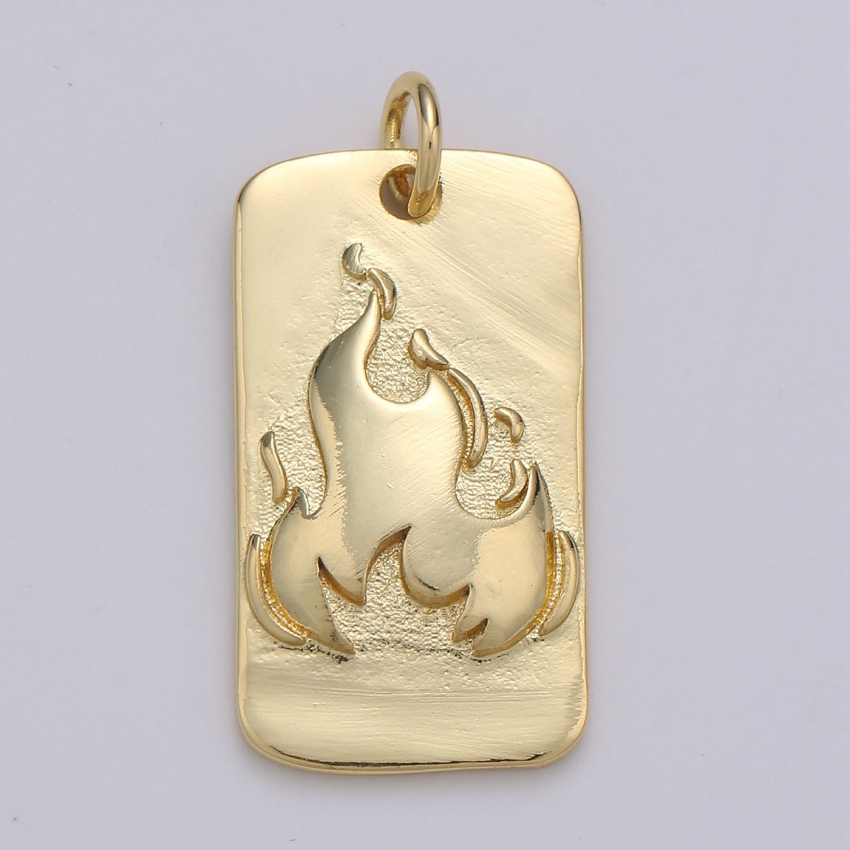 24K Gold Filled Fire Rectangle Charm D-926 - DLUXCA
