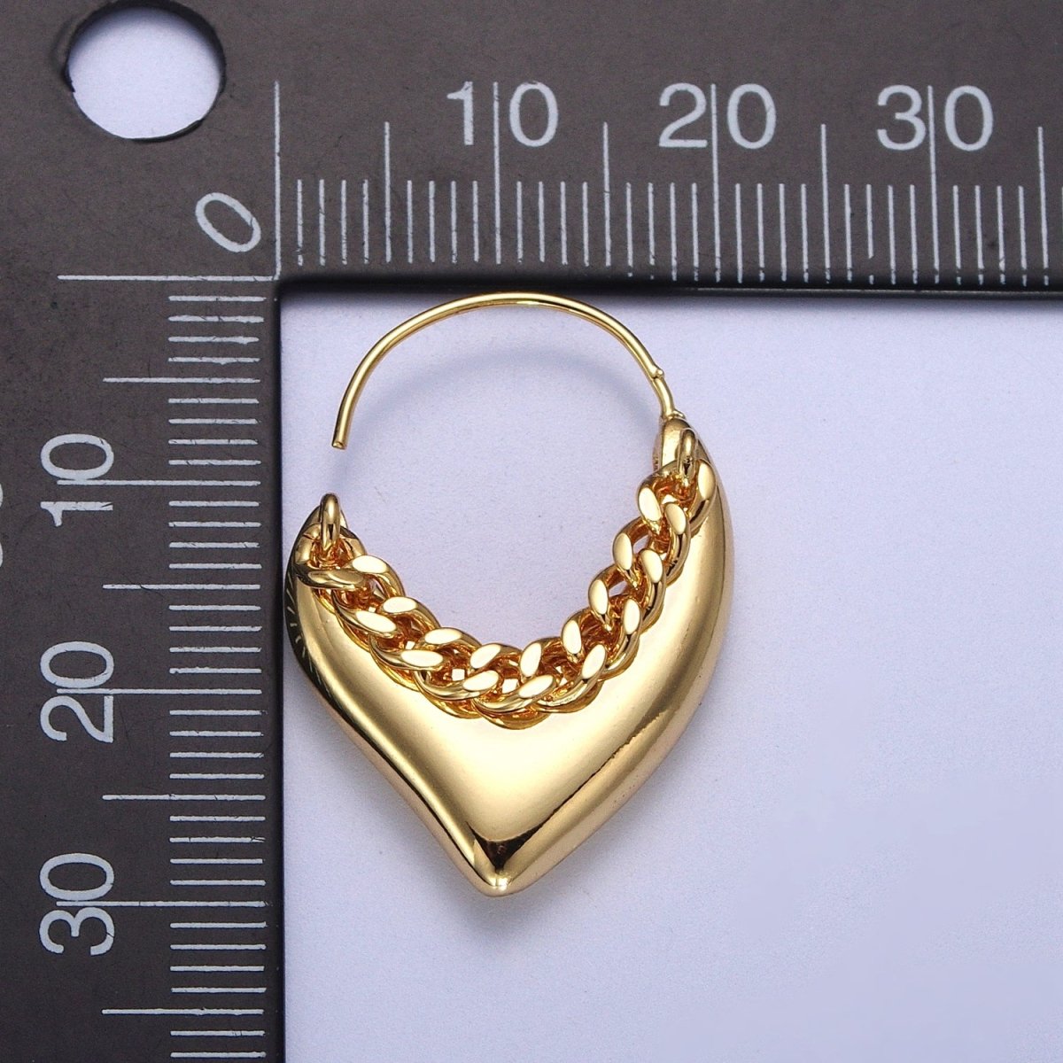 24K Gold Filled Geometric Hanging Heart Earring Open Hoop Stud Earrings in Gold Silver P-283 P-284 - DLUXCA