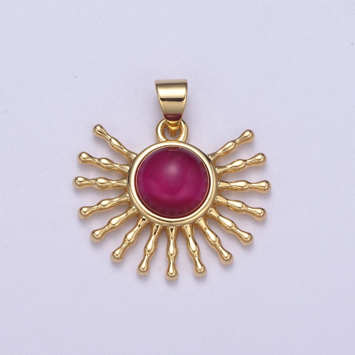 24K Gold Filled Geometric Sun Pendant Necklace, Sunray Charm, Celestial Sunbeam Inspired H-114 H-116 - H-117 - DLUXCA