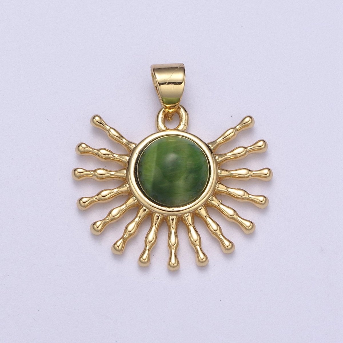 24K Gold Filled Geometric Sun Pendant Necklace, Sunray Charm, Celestial Sunbeam Inspired H-114 H-116 - H-117 - DLUXCA