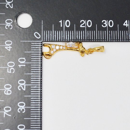 24k Gold Filled Giraffe Charm Giraffes African Safari 3D Pendant Animal Charm for Kids Jewelry Micro Pave Charm Necklace, J-216 - DLUXCA