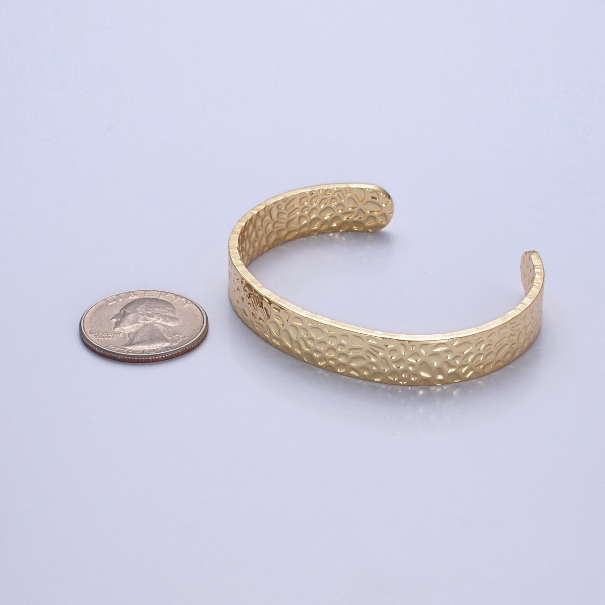 24K Gold Filled Hammered Bangle Bracelet in Gold & Silver | WA-986 WA-987 Clearance Pricing - DLUXCA