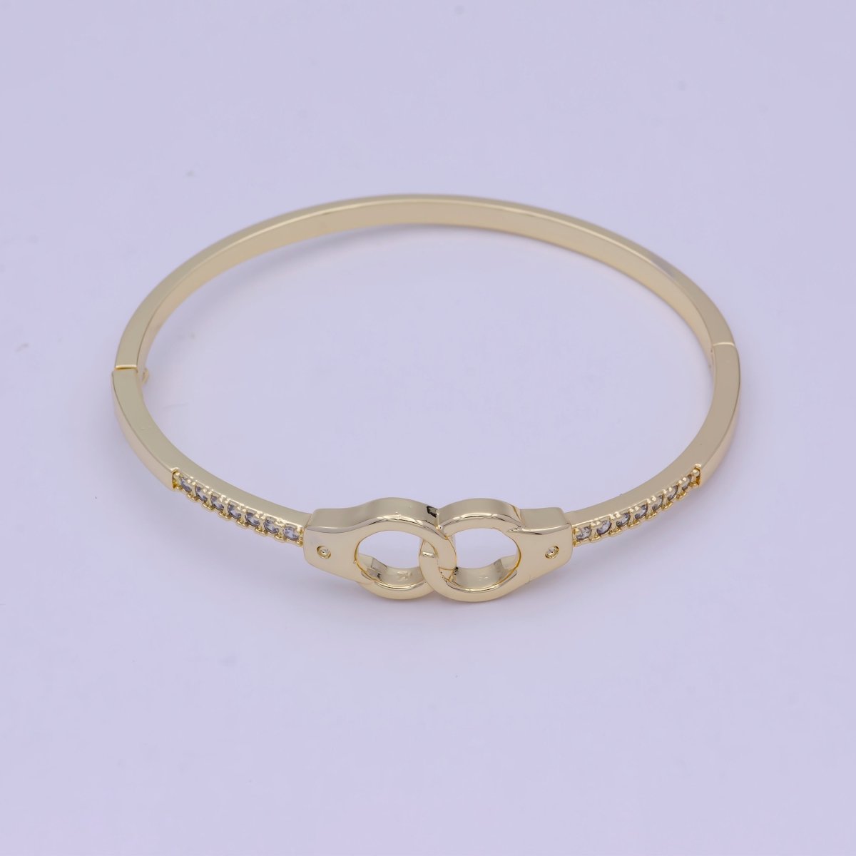 24k Gold Filled Handcuff Bracelet Hand Cuff Bangle Dazzling Stackable Bracelet | WA-1022 Clearance Pricing - DLUXCA