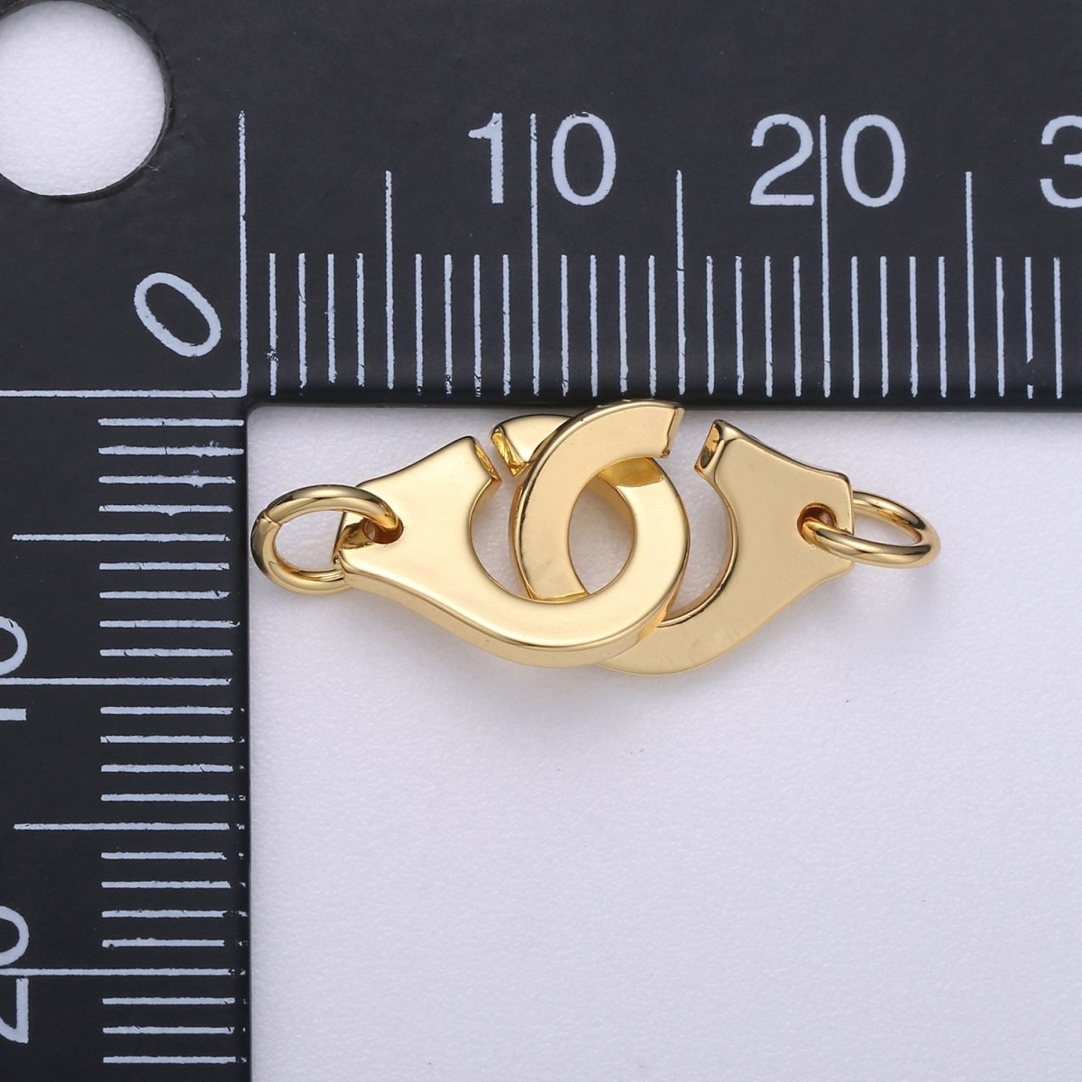 24k Gold Filled HandCuff Connector Dainty Gold Handcuff Charm Connectors, Gold Link Necklace Bracelet Connector for Jewelry Making Supply K-403 - DLUXCA