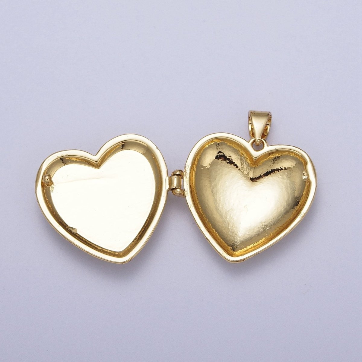 24K Gold Filled Heart Black, Blue, Pink, White, Green Locket Pendant H-151 H-152 H-160 H-163 H-164 - DLUXCA