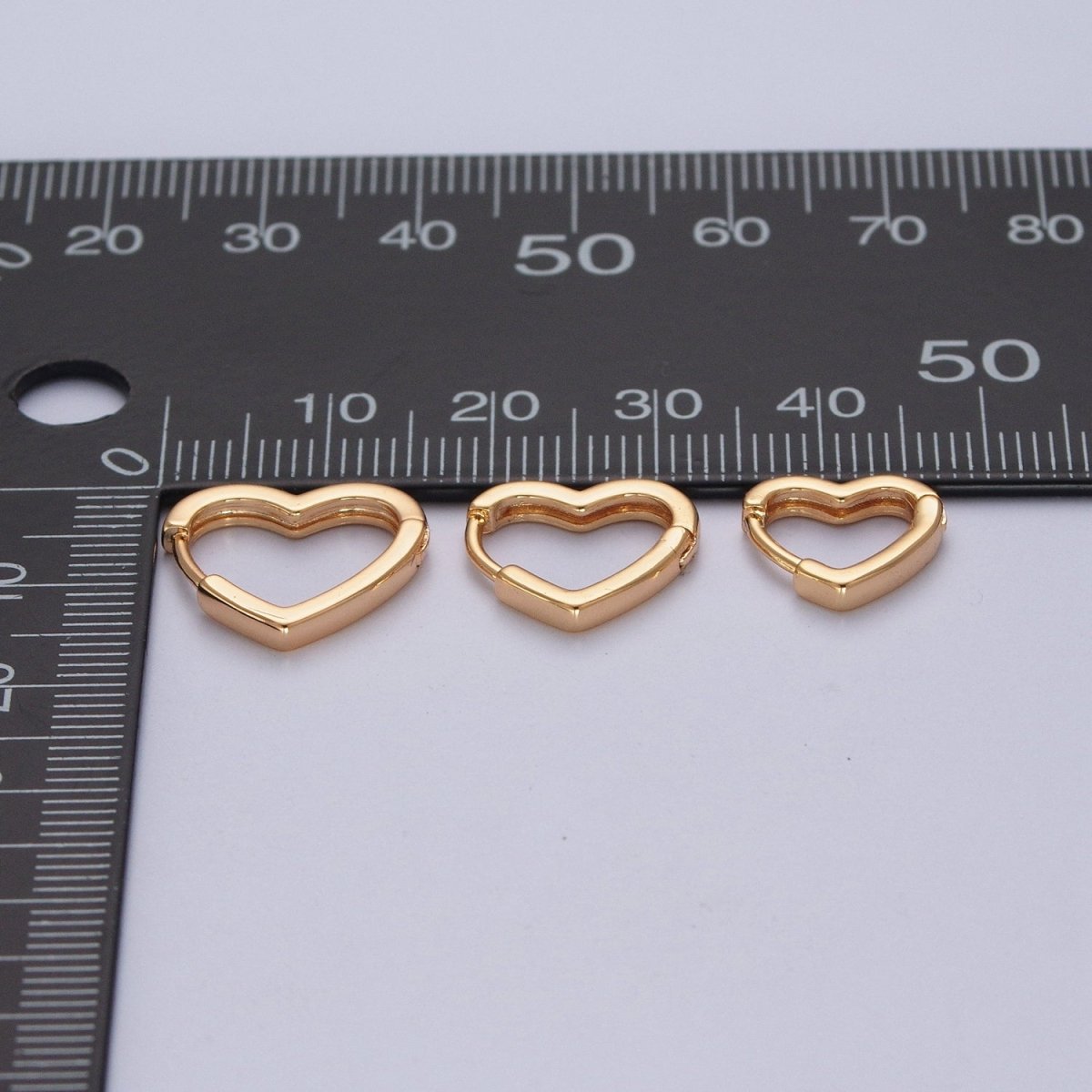 24K Gold Filled Heart Love For Huggie Hoop Earrings, Valentine Cubic Zirconia Earrings P356 P357 P358 - DLUXCA