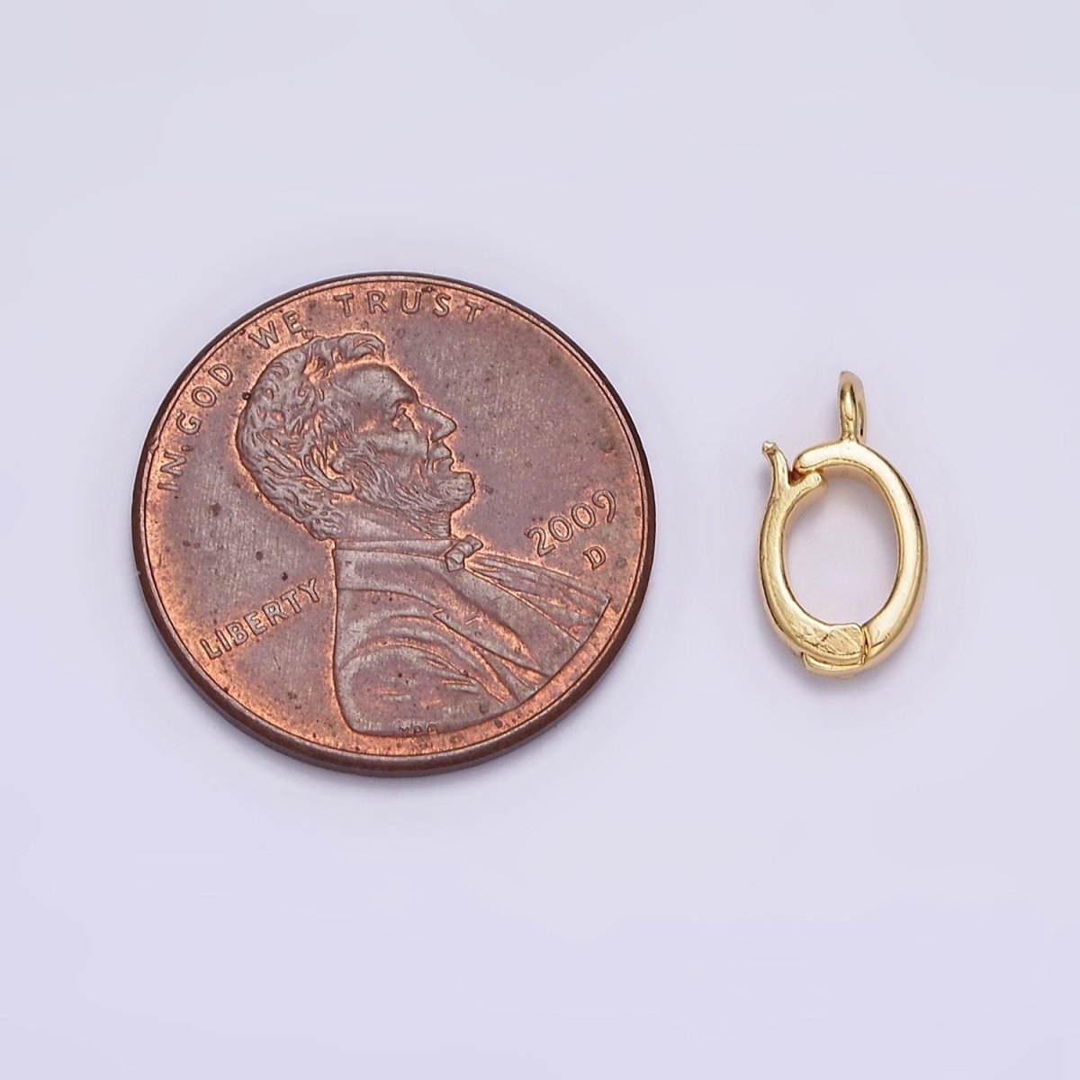 24K Gold Filled Heart Oval Open Loop Interchangeable Charm Holder Jewelry Making Supply | Z-443 - DLUXCA
