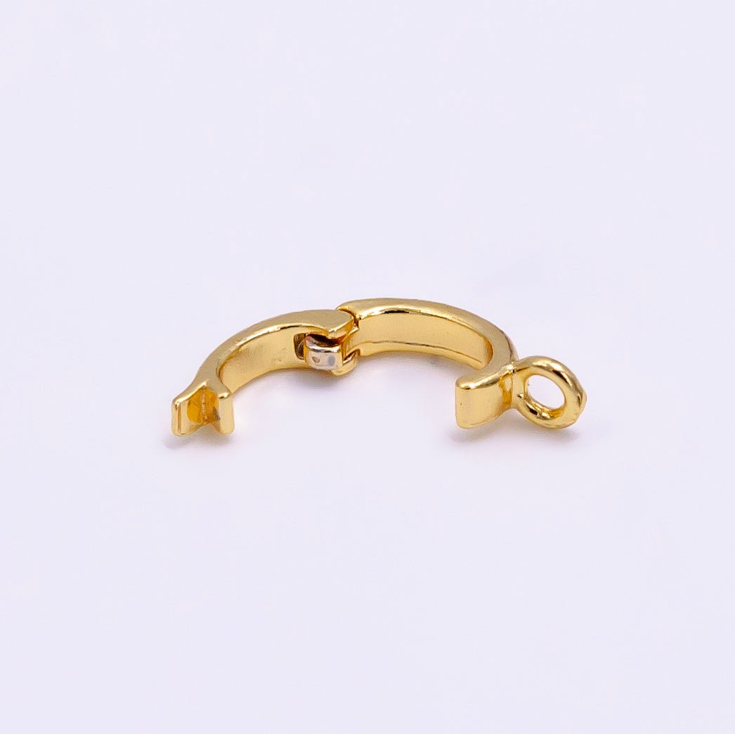24K Gold Filled Heart Oval Open Loop Interchangeable Charm Holder Jewelry Making Supply | Z-443 - DLUXCA