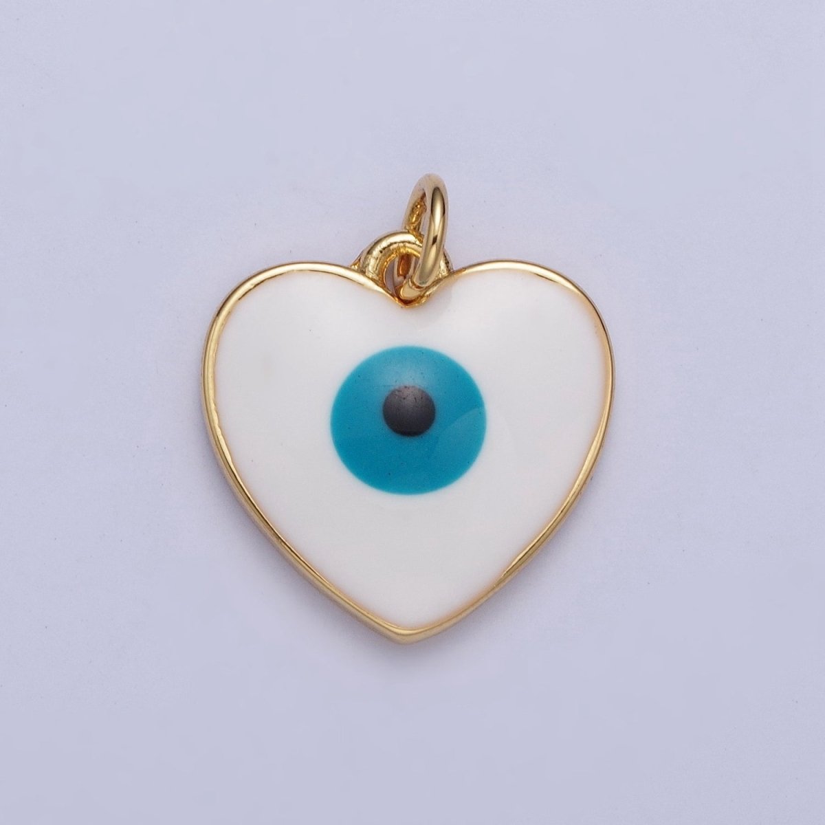 24K Gold Filled Heart-Shaped Evil Eye Protection Charm | M-497 - DLUXCA