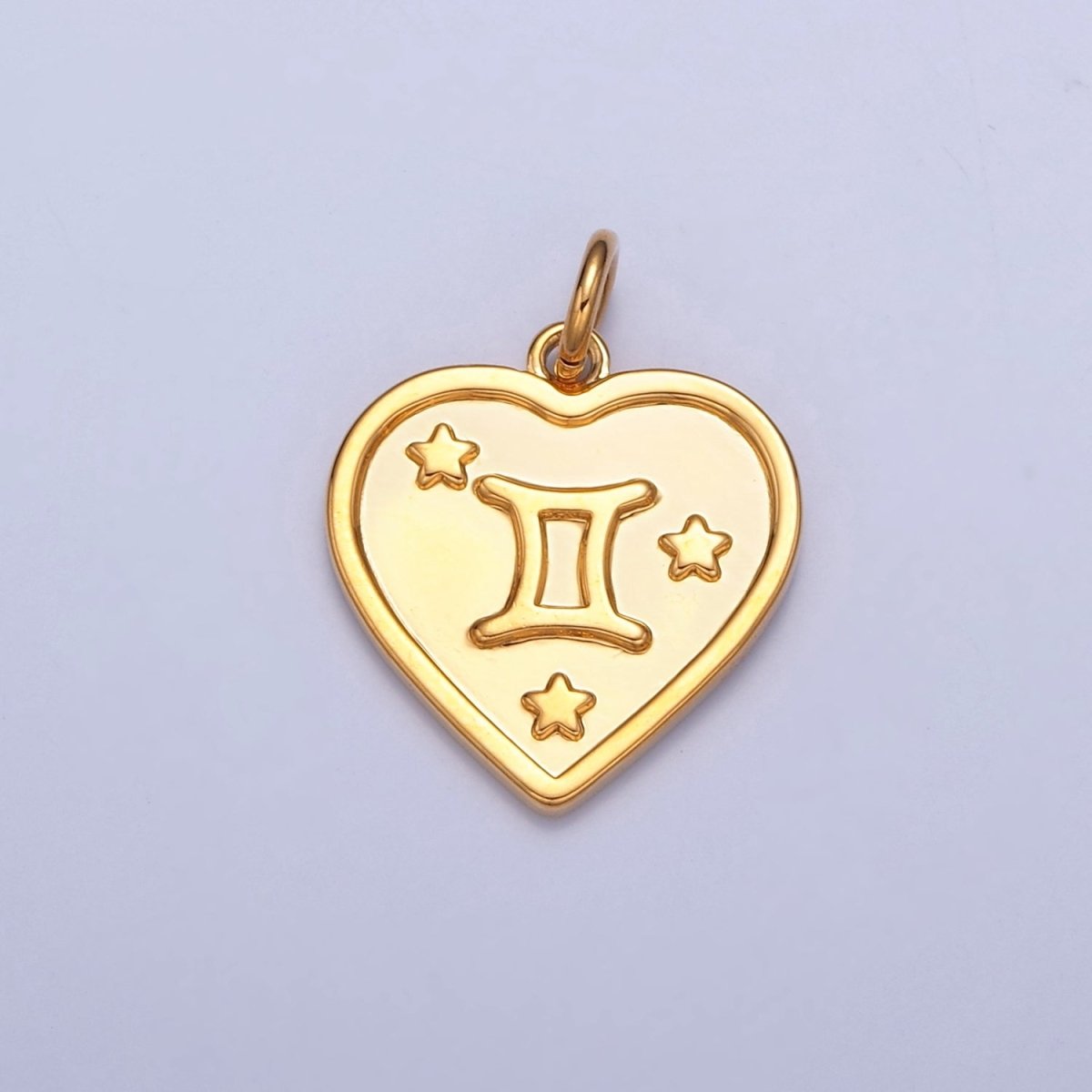 24k Gold Filled Heart Zodiac Charm Dainty Astrological Zodiac Signs Add on Charm W-448~W-459 - DLUXCA