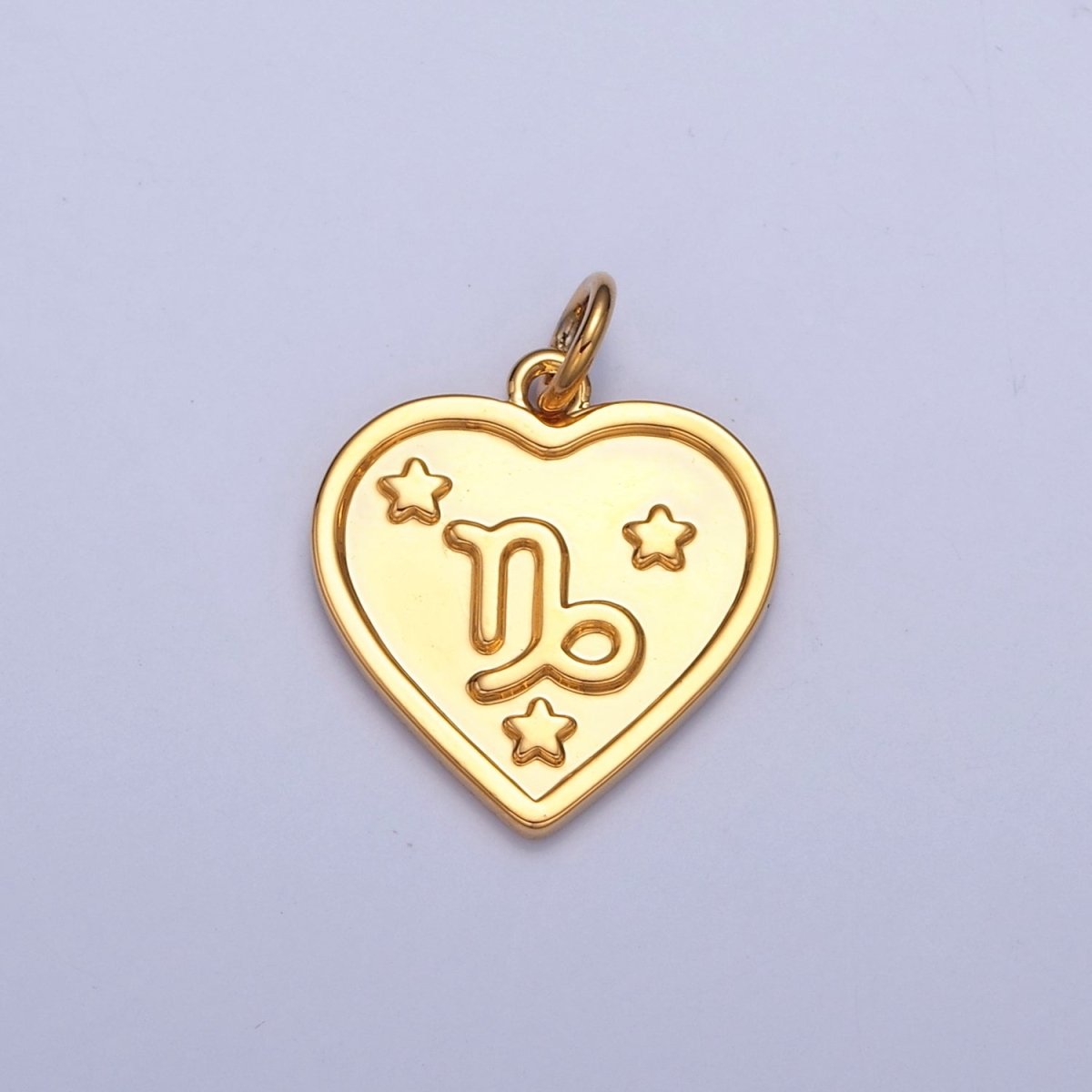 24k Gold Filled Heart Zodiac Charm Dainty Astrological Zodiac Signs Add on Charm W-448~W-459 - DLUXCA