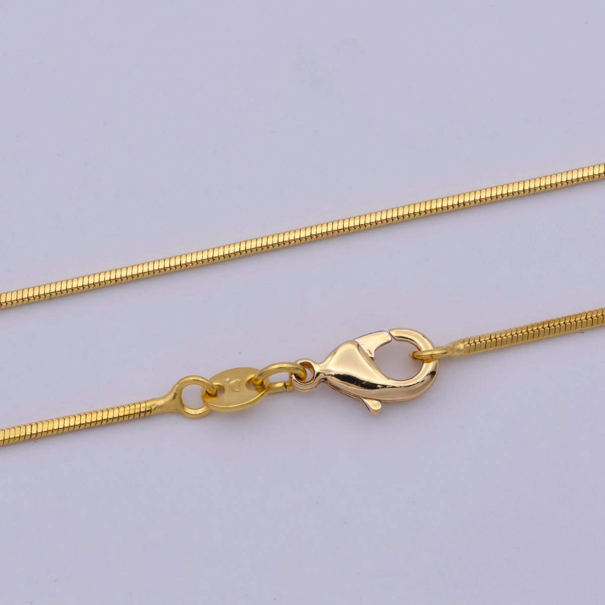 24k Gold Filled Herringbone Chain Necklace - Dainty 0.9mm Gold Snake Chain - 18 Inches Layering Necklace Ready To Wear w/ Lobster Clasp | WA-412 Clearance Pricing - DLUXCA