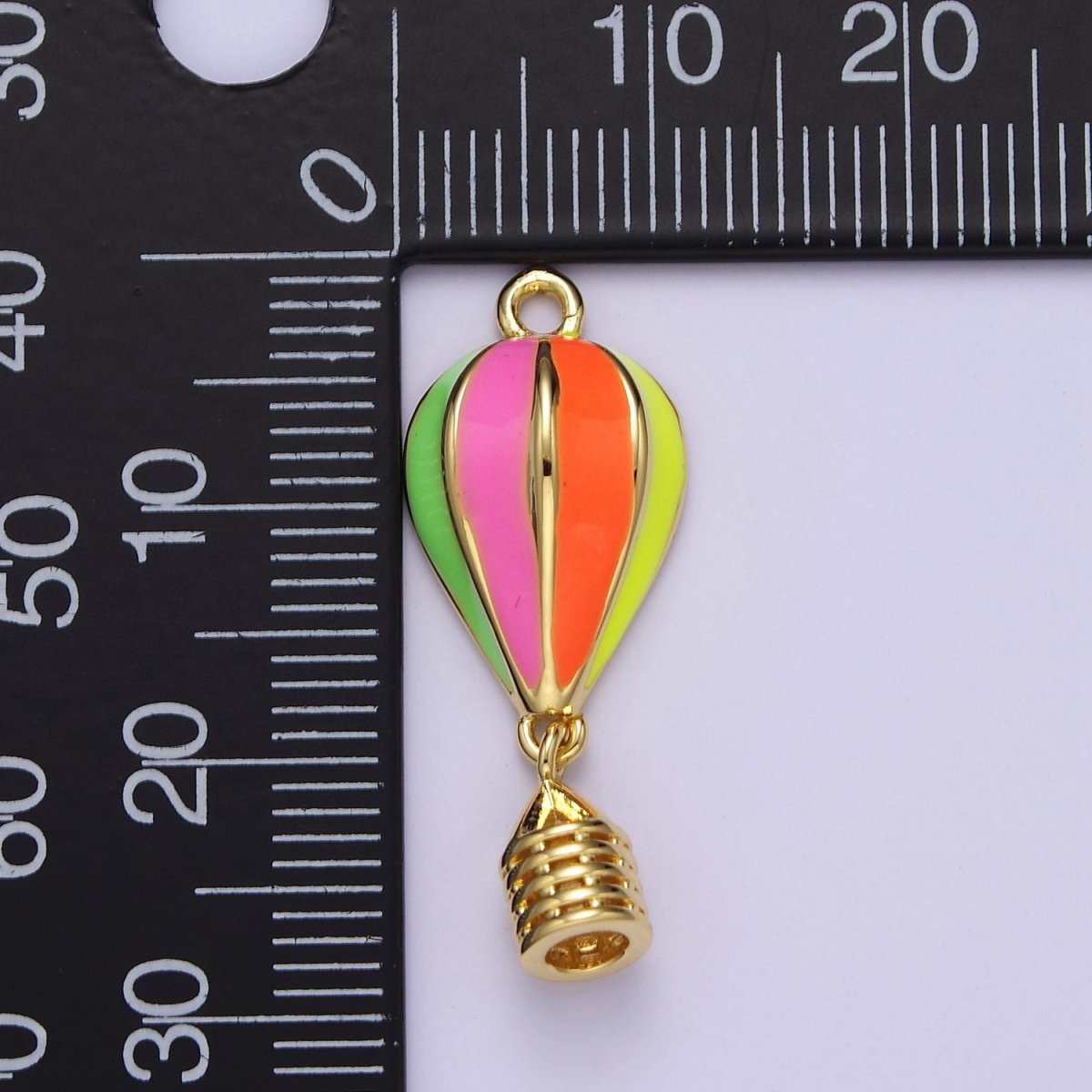 24K Gold Filled Hot Air Balloon Pendant, Dainty Color Enamel Necklace Earring Bracelet Charm for DIY Jewelry Making Supply E-764 - DLUXCA