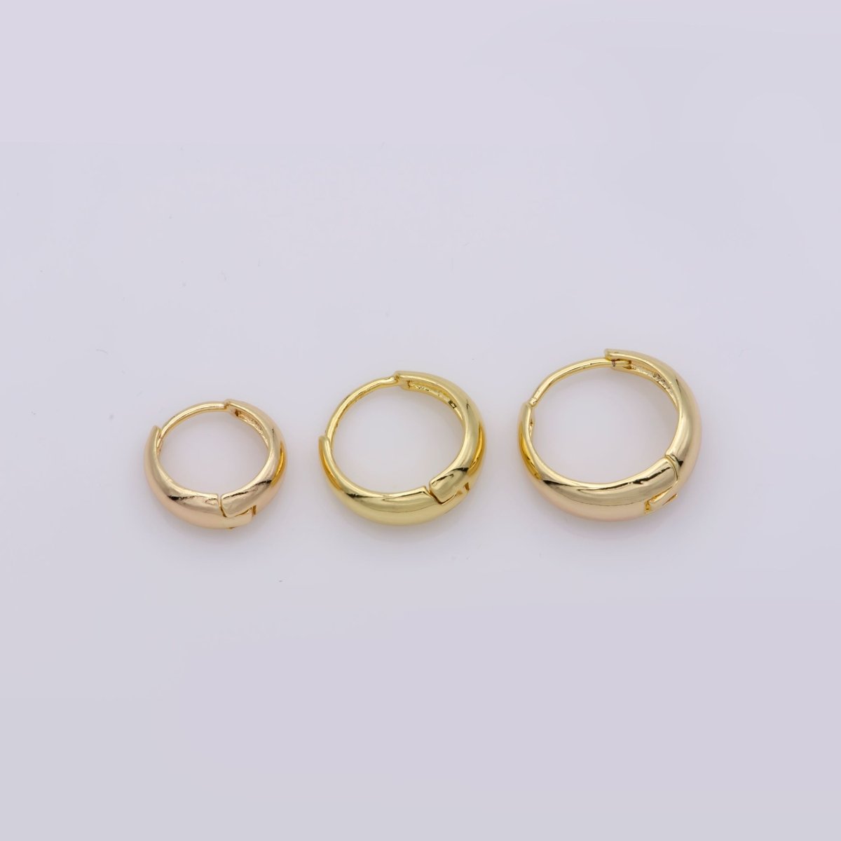 24K Gold Filled Huggie Hoops / Perfect for Every Day Wear / Minimalist Earring Jewelry / Perfect Gift For Her and For Girls P-033 P-036 P-038 P-249 - DLUXCA