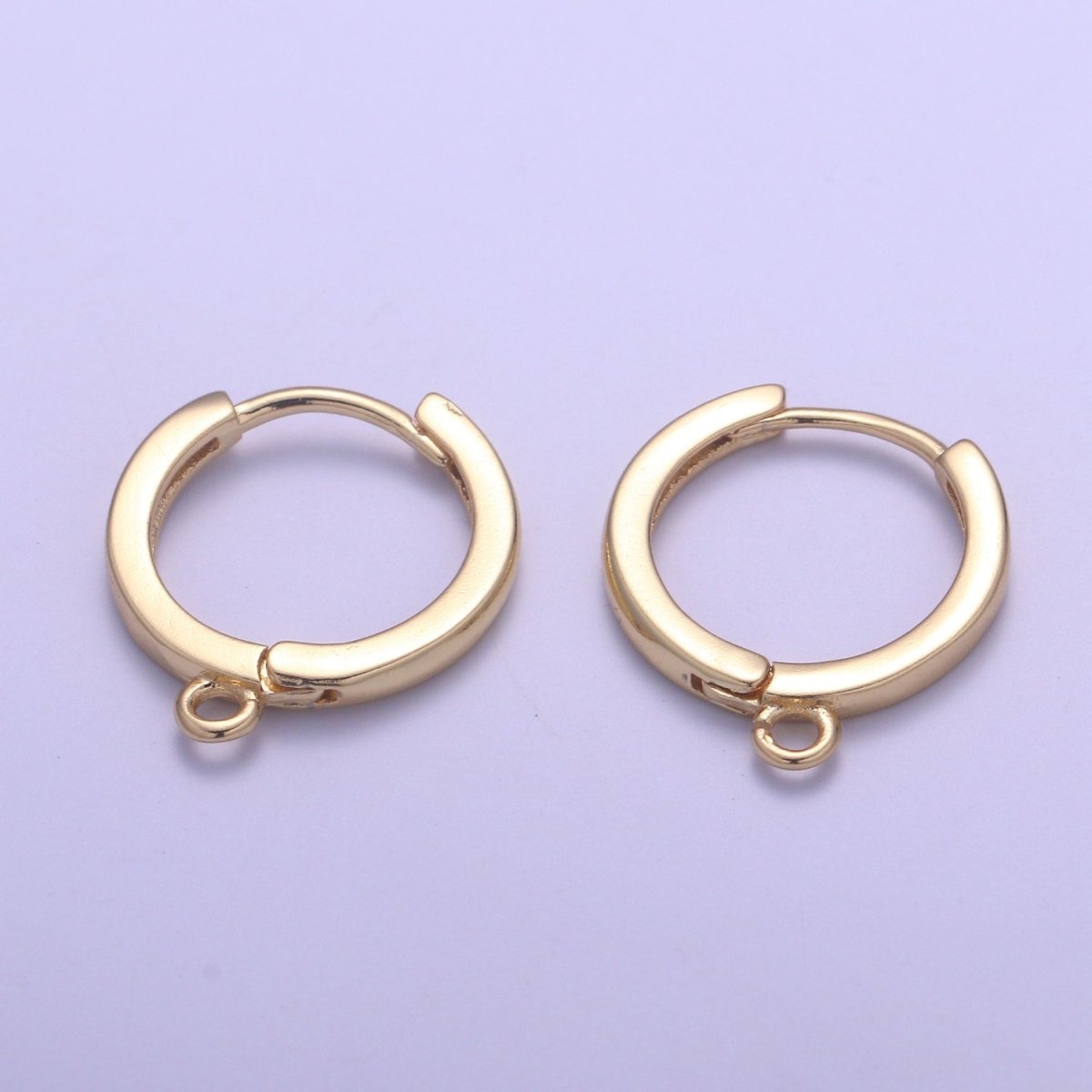 24K Gold Filled Huggies Open Loop Earrings L-226 - DLUXCA