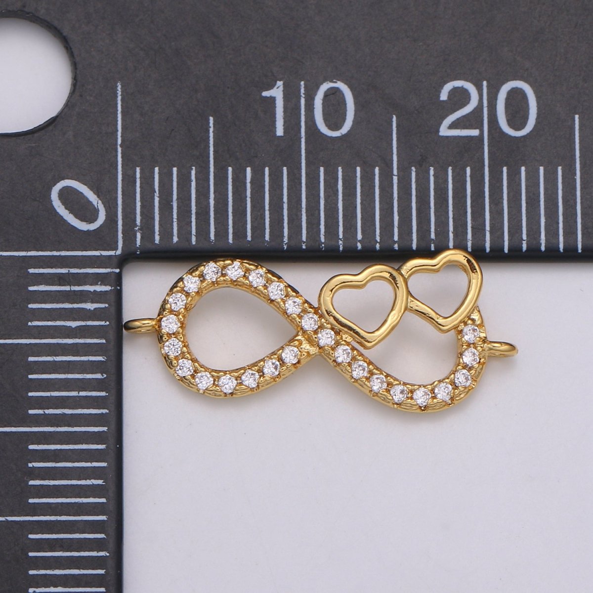 24K Gold Filled Infinity Heart Connectors F-567 - DLUXCA