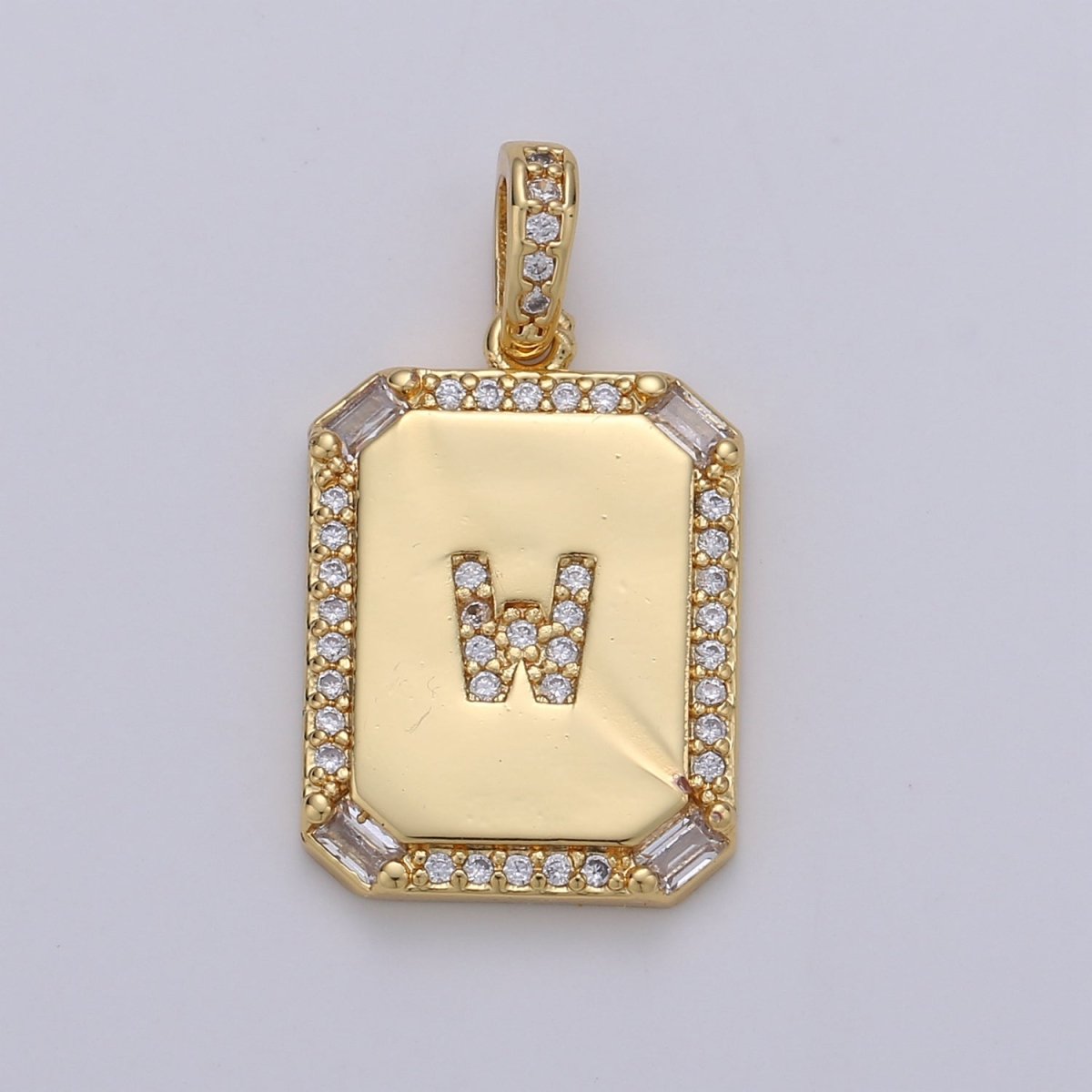 24k Gold Filled Initial Tag Letter Charm A - Z Alphabet Letter Drop Charm Pendant Personalized Charm for Necklace Jewelry Making A-781-A-806 - DLUXCA