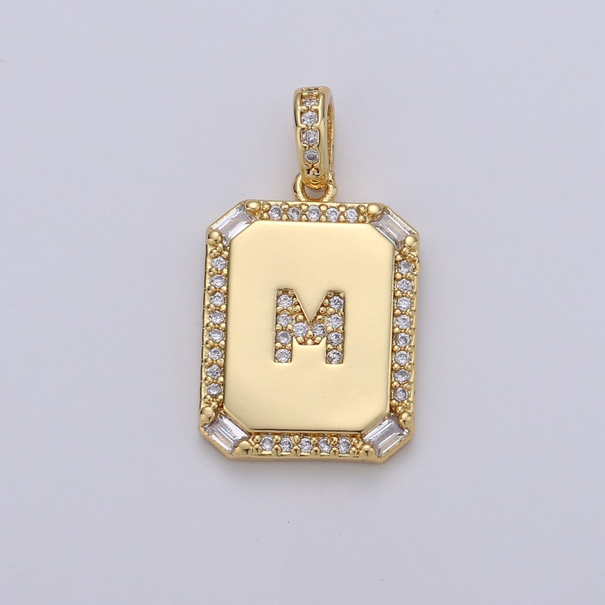 24k Gold Filled Initial Tag Letter Charm A - Z Alphabet Letter Drop Charm Pendant Personalized Charm for Necklace Jewelry Making A-781-A-806 - DLUXCA