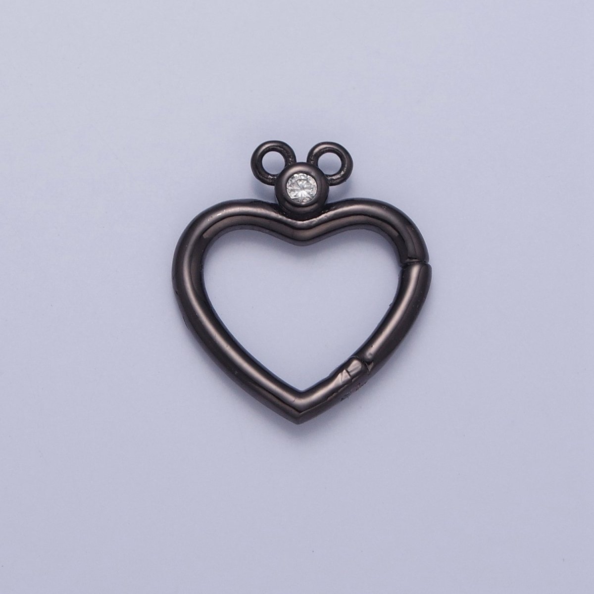 24K Gold Filled Jewelry Closure, Heart Toggle Clasps with Cubic Zirconia L-786~L-789 - DLUXCA